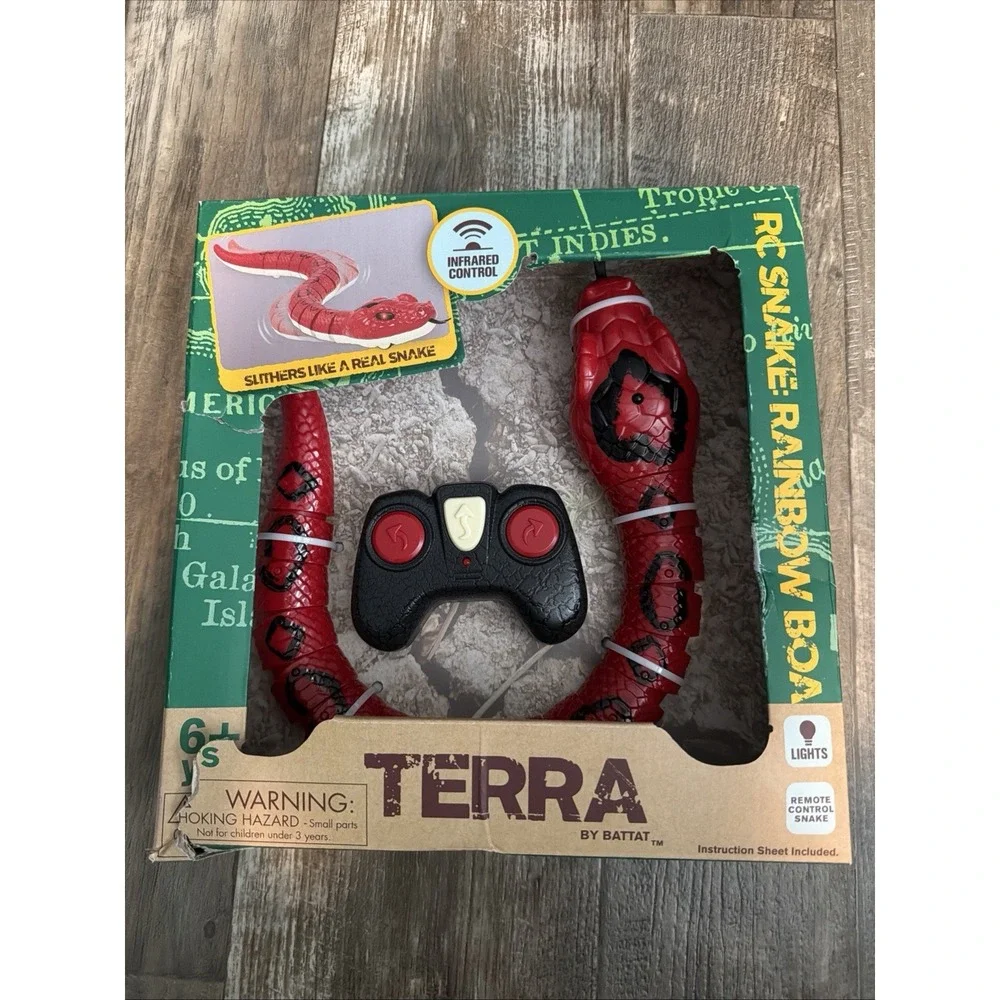 Terra RC Snake Rainbow Boa – Remote Control Slithering Snake Toy with LED Eyes